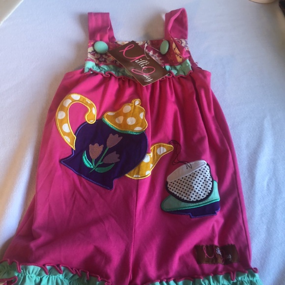 Girls NWT ruffled boho colorful pink summer one piece romper jumper - Picture 13 of 13